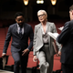Dulé Hill and Allison Janney filming A West Wing Special To Benefit When We All Vote